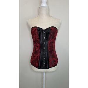 Adore Me Lace Corset Sexy Lingerie Whimsigoth Fairy Red Black Women's 0X 12-14